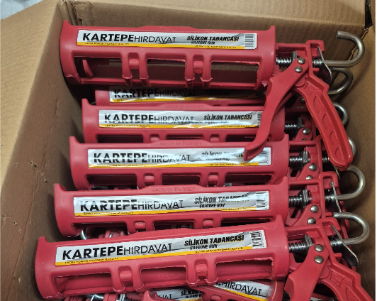 ATG KALIN PLASTİK SİLİKON TABANCASI KIRMIZI ( 24 AD )